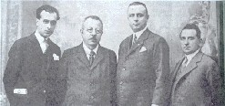Stefano Jacini, Benedetto Croce e Giovanni Laterza in una foto degli anni '20